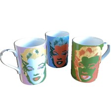 Tazze Marylin Monroe Andy Warhol Pop Art (lotto di tre) di blocco ottime condizioni