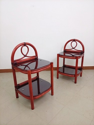 Comodini rattan con piani - comodini, in