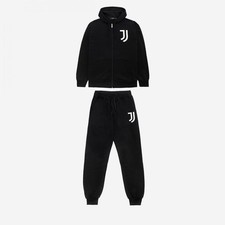 Juventus Tuta Nera Felpa con Cappuccio e Zip e Pantaloni Stagione 2020/2021 Uomo
