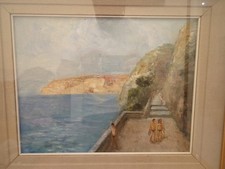 "Ricordi d'Ischia" Gaetano Bocchetti  (Napoli 1888-1990) dipinto olio su tela.