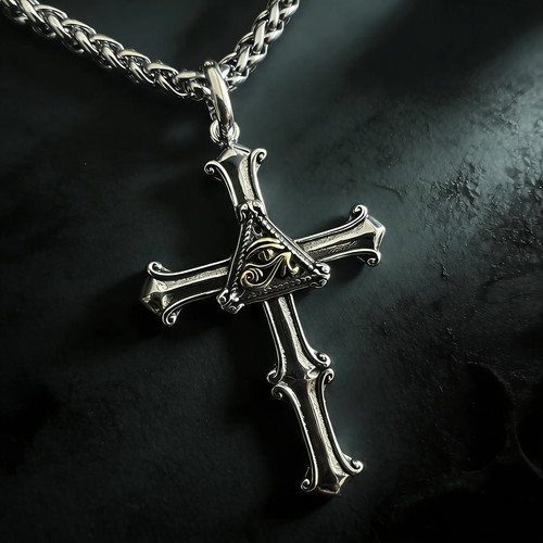 Collana ciondolo croce gotica - ciondolo,