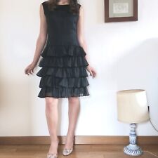 Abito cocktail vintage sartoriale anni 50 pura seta tg 38.