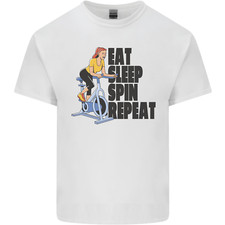 T-shirt uomo Spinning Eat Sleep Spin Repeat ciclismo cotone leggero