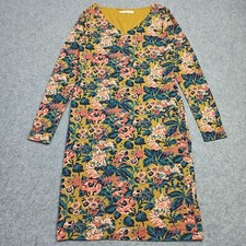 Peruvian-Connection Abito Donna Taglia M Cotone Pima Jersey Giallo Stretch Fiori