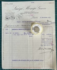 Rara Fattura Carboni Fossili Luigi MONGE-Genova del 1932