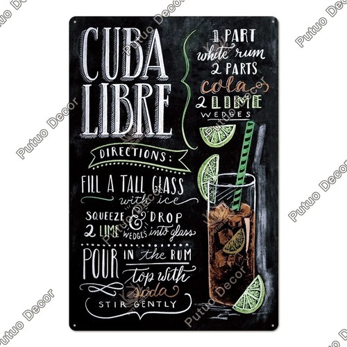 Insegna latta metallo cuba - latta,
