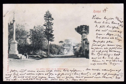 Roma cartolina via appia vista - appia,
