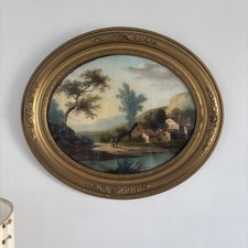 Antico quadro olio su tela con