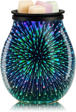 Scaldacera Elettrico Fuochi d'Artificio in Vetro 3D con Piastra Riscaldante PTC Riutilizzabile Sili