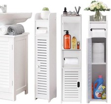 Armadietto da bagno sottile 4 ripiani salvaspazio 80x18x20 cm