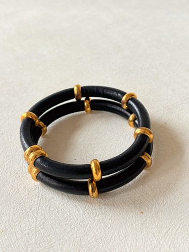 Chanel bracelet cuir métal - bracelet,