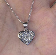 Ciondolo cuore tondo diamante