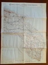Carta geografica antica PUGLIA SALENTO GARGANO 1:250.000 TCI 1906-31 Antique map