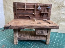 Banco Falegname Per Presepe, Con Accessori, Cassetto E Morsa Funzionanti