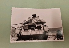 FOTO D'EPOCA 2 GUERRA MONDIALE REGIO ESERCITO AFRICA CARRO NEMICO DISTRUTTO 