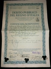 1934 Certificato Nominativo