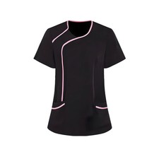 Camice estetista nero e rosa