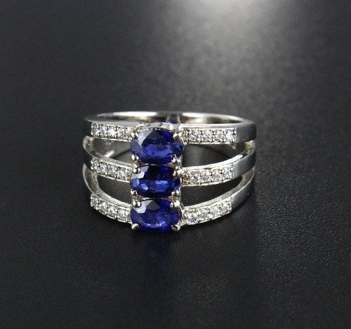 Anello zaffiro blu - in, argento