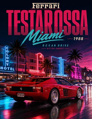 Poster ferrari testarossa - poster,