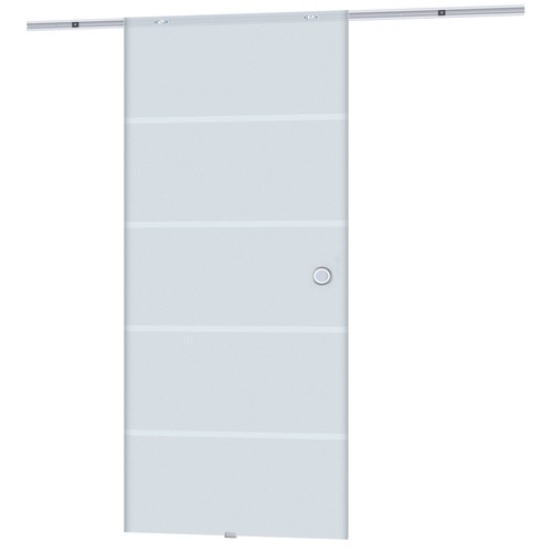 Homcom porta scorrevole vetro - scorrevole,