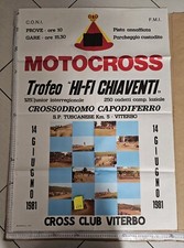 Manifesto Viterbo Motocross Capodiferro 1981 Trofeo Hi Fi Chiaventi