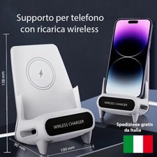 Caricatore Wireless .Supporto per telefono con ricarica wireless universale.