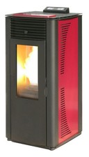 King stufa a pellet king 14 idro, bordeaux, 14 kw-n, termostufa con rivestimento