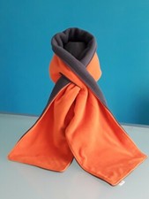 "ARMANI JEANS" Sciarpa unisex, bicolore - grigio e arancione, 25 x 150 cm.