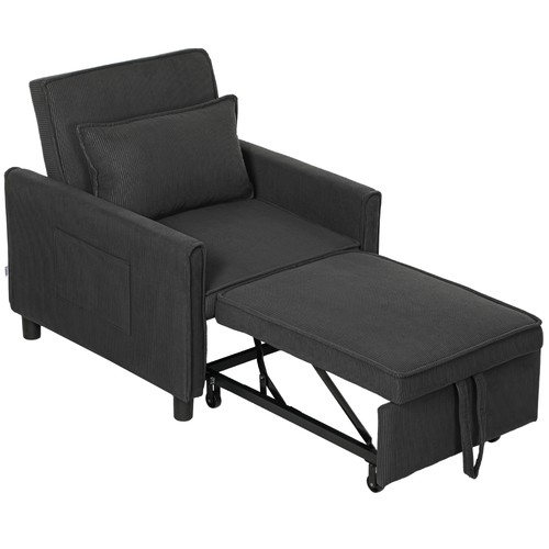 Homcom poltrona letto - letto, singolo