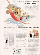 PUBBL. 1929 JANTZEN COSTUMI DA BAGNO SPIAGGIA MODA MARE DONNA STILE TUFFO 