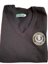 Smanicato FRED PERRY NERO BURGUNDY LANA COTONE Taglia s