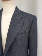 Bespoke Suit 49-50L Sartoria DI CIANCIA Grey Fresco Wool Herringbone Costume