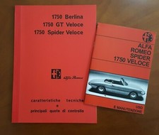 Uso e manutenzione Alfa Romeo 1750 Spider Veloce + Manuale di officina meccanica