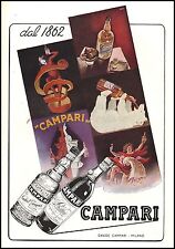 PUBBLICITA' 1952 BITTER CORDIAL CAMPARI 100 ANNI MANIFESTI CAPIELLO NIZZOLI BAR 