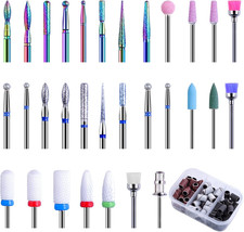 30 Pezzi Punte Fresa Unghie E 75 Pezzi Cilindri Abrasivi Fresa Unghie, 3/32" Pro