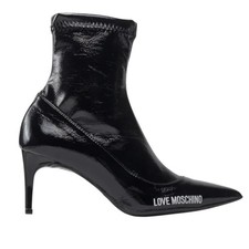 Moschino Love Black Patent scarpe con tacco da donna-IN OFFERTA
