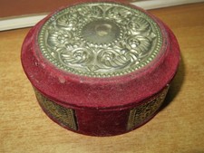 vecchio PORTAGIOIE in velluto e metallo color argento vintage porta gioielli per