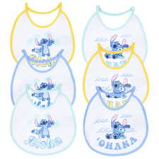 BAVETTE STITCH DISNEY SET 6 BAVAGLINI 18 X 18 CM IN SPUGNA PER BAMBINI - YE09006