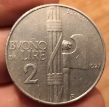 2 Lire 1927 Fascio, Vittorio