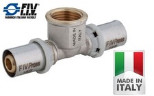 TEE FEMMINA A PRESSARE A PINZARE PER TUBO MULTISTRATO ACQUA