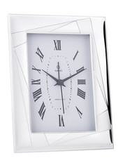 OROLOGIO SVEGLIA IN ARGENTO RETRO 9x13 LEGNO BIANCO ER212/OR