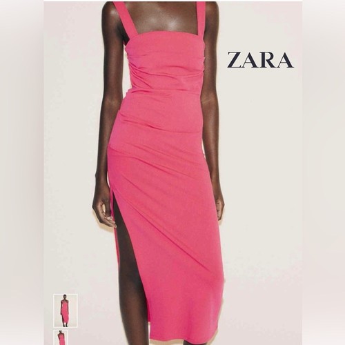 Abito midi zara rosa caldo - midi,