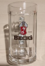Boccale Birra in Vetro BECK'S 0,4 lt altezza 15 cm Bicchiere Originale - -