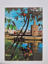 ? Vintage Postcard rio guadalqvir torre del oro y giralda seville SPAIN