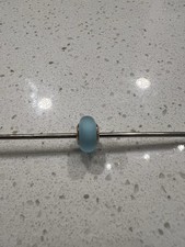 Autentico Charm Pandora in Vetro di Murano Blu Opaco Oro Rosa