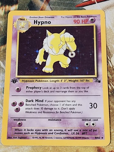 1999 pokemon fossil hypno 62 - pokemon,