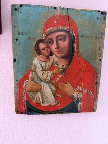 Antica icona ortodossa dipinta - antica,