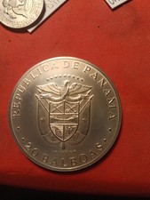 Grammi 129,6 Argento 925 Panama 20 balboa 1973 Simón Bolívar FdC Grande Moneta  