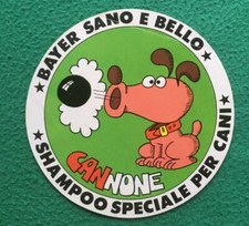 Adesivi Sticker vintage  BAYER SHAMPOO SPECIALE PER CANI CANNONE