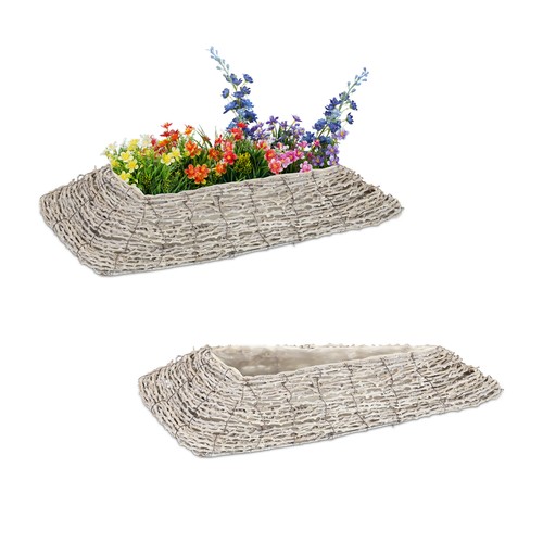Set vasi rattan - 2, intrecciato